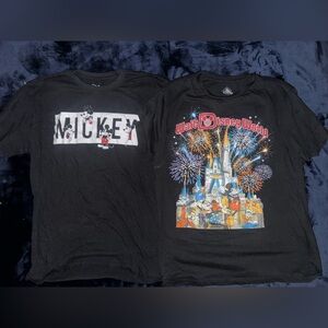 Bundle of 2 Walt Disney World T Shirts Size Medium Mickey Mouse Great Condition